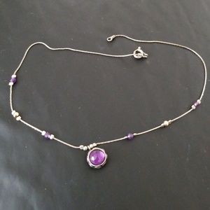 Sterling silver with natural amethyst necklace